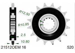 Pignon Pas 520 YAMAHA XJ 6 WITH RUBBER
