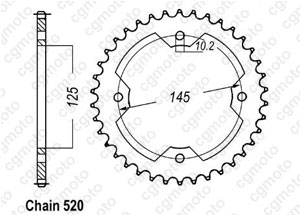 Couronne Atv Yfz450 04-