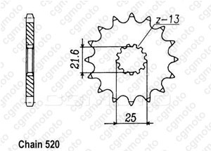 Kit chaine Aprilia 250 Rs