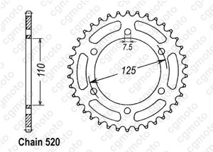 Kit chaine Cagiva 125 Freccia C9/10