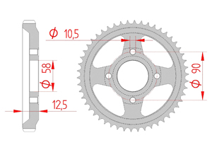 Couronne Acier Pas 428 honda