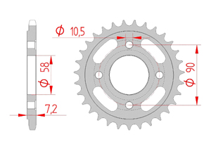 Couronne Acier Pas 520 honda