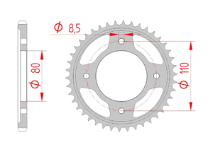 Couronne Acier Pas 428 honda