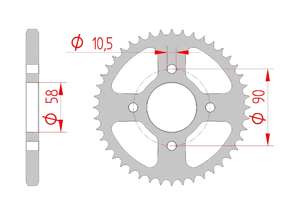 Couronne Acier Pas 428 honda