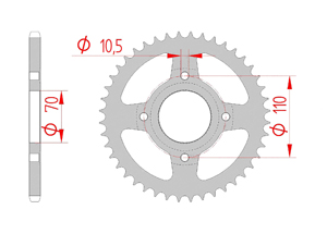 Couronne Acier Pas 520 honda