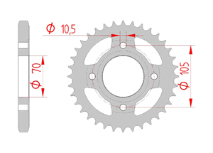 Couronne Acier Pas 530 honda