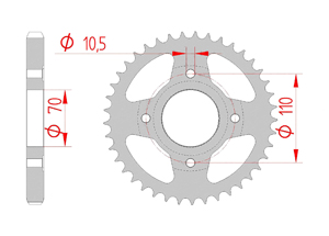 Couronne Acier Pas 530 honda