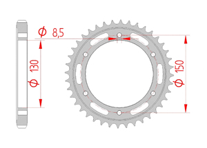 Couronne Acier Pas 530 honda