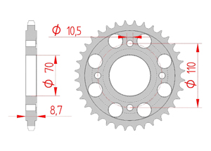 Couronne Acier Pas 520 honda