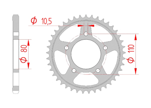 Couronne Acier Pas 525 honda