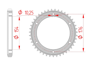 Couronne Acier Pas 530 honda