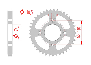 Couronne Acier Pas 530 yamaha