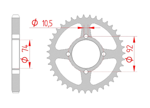 Couronne Acier Pas 530 yamaha
