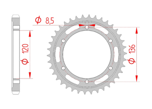 Couronne Acier Pas 530 yamaha