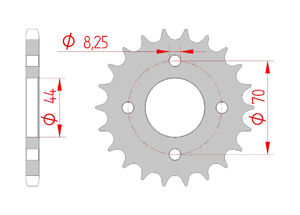 Couronne Acier Pas 520 suzuki LT 80 (1989 - 2006)