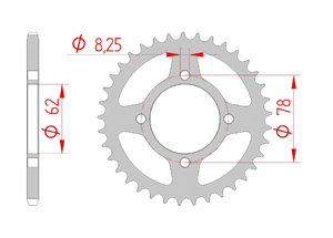 Couronne Acier Pas 420 suzuki LT 50 - A K2-K6 (2002 - 2006)