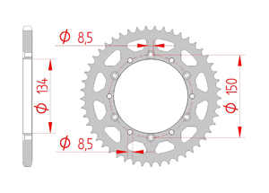Couronne Acier Pas 520 kawasaki
