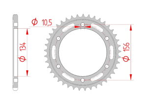 Couronne Acier Pas 520 kawasaki