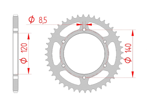 Couronne Acier Pas 520 kawasaki